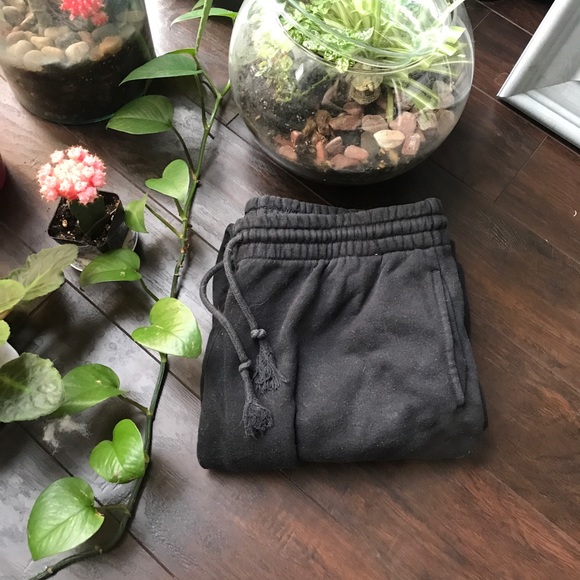 TNA Pants - TNA Cozy AF Boyfriend Black Sweatpants